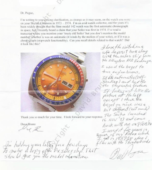 Pogue Seiko letter