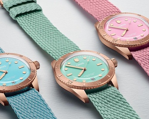 Oris Launches Divers Sixty Five Cotton Candy on Perlon Straps
