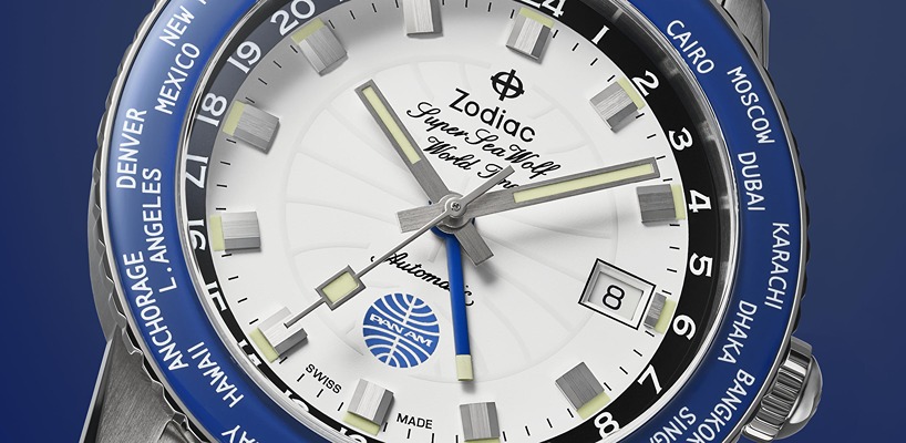 Zodiac Super Sea Wolf World Time GMT Pan Am Limited Edition Watch Review